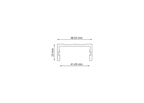 Wandprofiel 2700mm voor 2-rail glazen schuifwand antraciet