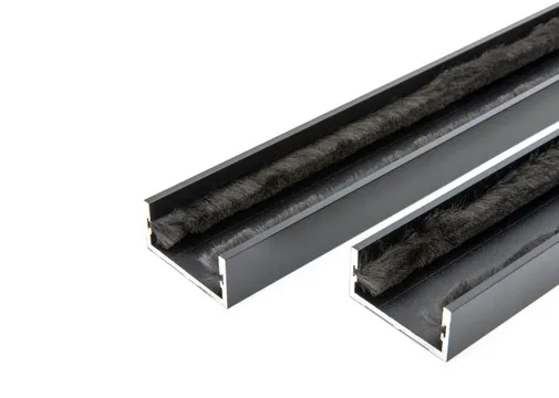 Wandprofiel 2700mm voor 2-rail glazen schuifwand mat zwart 