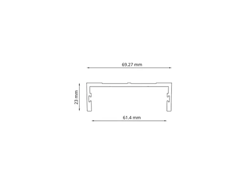 Wandprofiel 2700mm voor 3-rail glazen schuifwand mat wit
