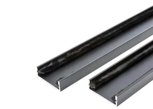 Wandprofiel 2700mm voor 3-rail glazen schuifwand mat zwart