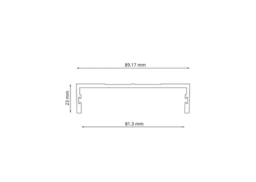 Wandprofiel 2700mm voor 4-rail glazen schuifwand antraciet