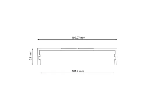 Wandprofiel 2700mm voor 5-rail glazen schuifwand antraciet