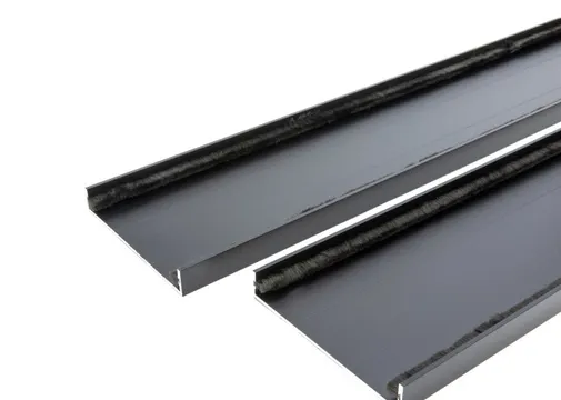 Wandprofiel 2700mm voor 5-rail glazen schuifwand mat zwart