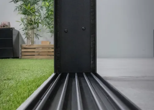Wandprofiel 2700mm voor 5-rail glazen schuifwand mat zwart