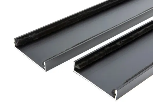 Wandprofiel 2700mm voor 6-rail glazen schuifwand mat zwart
