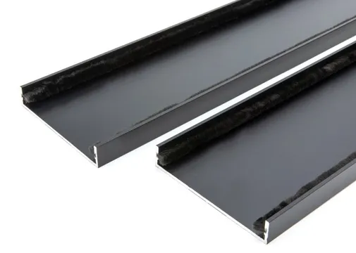 Wandprofiel 2700mm voor 7-rail glazen schuifwand mat zwart