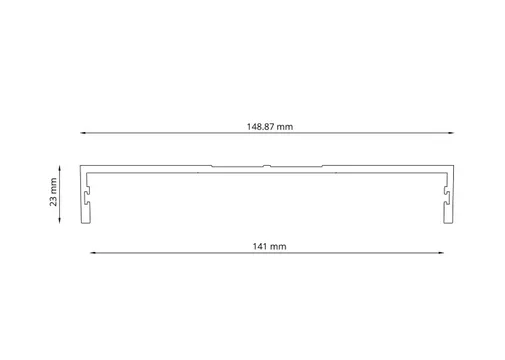 Wandprofiel 2700mm voor 7-rail glazen schuifwand mat zwart