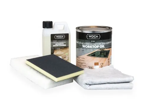 Box applicatiemateriaal WOCA werkbladolie en werkbladreiniger