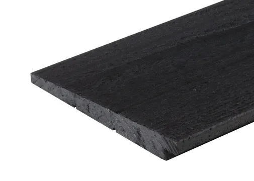 Zweeds Rabat Douglas (Gespoten) 11-22x195mm (werkend 180mm) geïmpregneerd, Zwart Gespoten