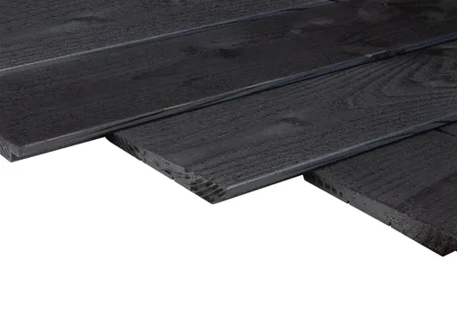 Zweeds Rabat Douglas (Gespoten) 11-22x195mm (werkend 180mm) geïmpregneerd, Zwart Gespoten