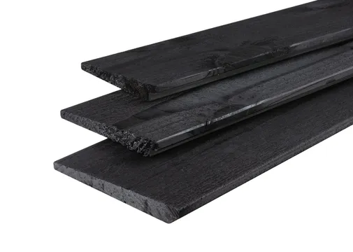 Zweeds Rabat Douglas (Gespoten) 11-22x195mm (werkend 180mm) geïmpregneerd, Zwart Gespoten