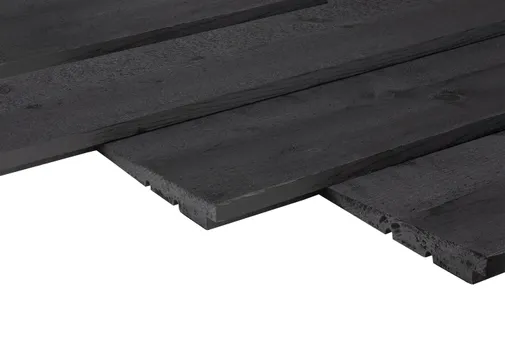 Zweeds rabat 11-22x195mm (werkend 180mm) fijnbezaagd geïmpregneerd, Zwart Gespoten
