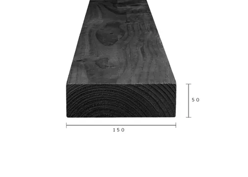 Balk Douglas hout 70x150mm zwart 