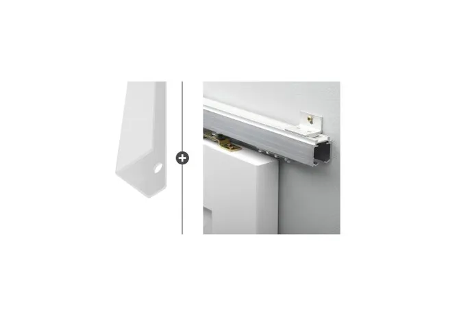 Schuifdeur systeem Alfa aluminium 200cm met deurgreep Vernal 30 wit