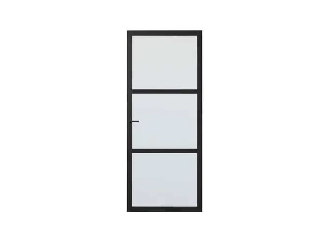 Binnendeur SSL 4023 met blankglas zwart RAL9011