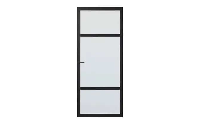 Binnendeur SSL 4026 met blankglas zwart RAL9011