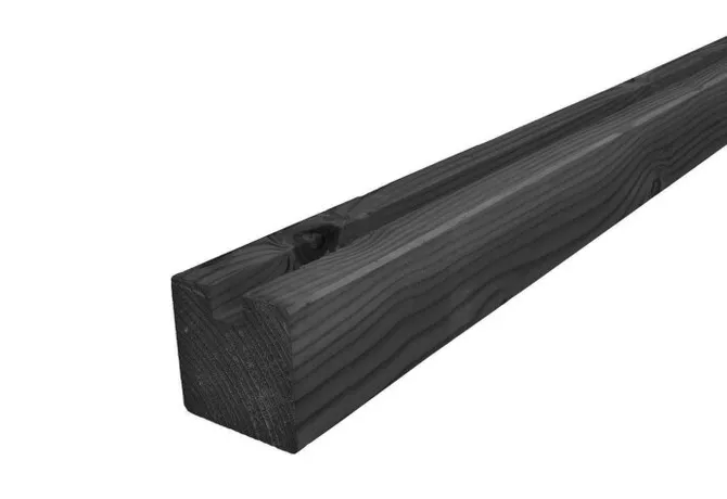 Sleufpaal Douglas hout (eindpaal) 110x110mm zwart geïmpregneerd (gedompeld)