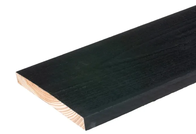 Potdekselplank Douglas hout 22x200mm bezaagd zwart geïmpregneerd (gedompeld) 