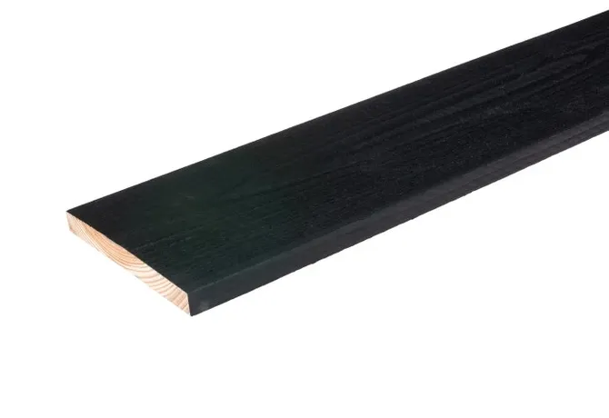 Potdekselplank Douglas hout 20x200mm bezaagd zwart gespoten