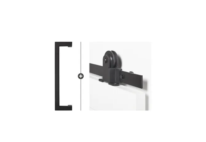 Schuifdeur systeem Foxtrot zwart 200cm met deurgreep Biloxi mat zwart