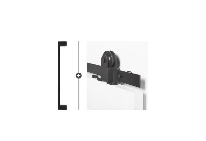 Schuifdeur systeem Foxtrot zwart 200cm met deurgreep Ripley mat zwart