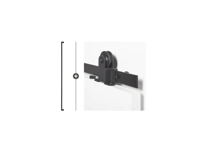 Schuifdeur systeem Foxtrot zwart 200cm met deurgreep Tupelo 160 mat zwart