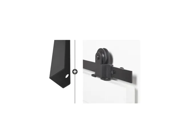 Schuifdeur systeem Foxtrot zwart 200cm met deurgreep Vernal 30 mat zwart
