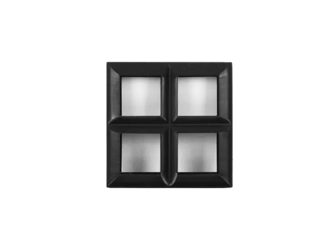 Metalen raam vast vierkant dubbelglas 25x25x5cm zwart