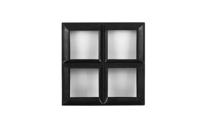 Metalen raam vast vierkant dubbelglas 30x30x5cm zwart