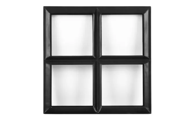 Metalen raam vast vierkant dubbelglas 40x40x5cm zwart