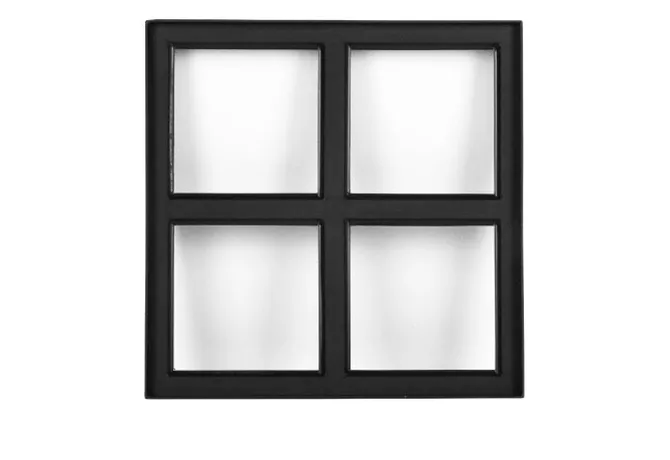 Metalen raam vast vierkant dubbelglas 40x40x5cm zwart