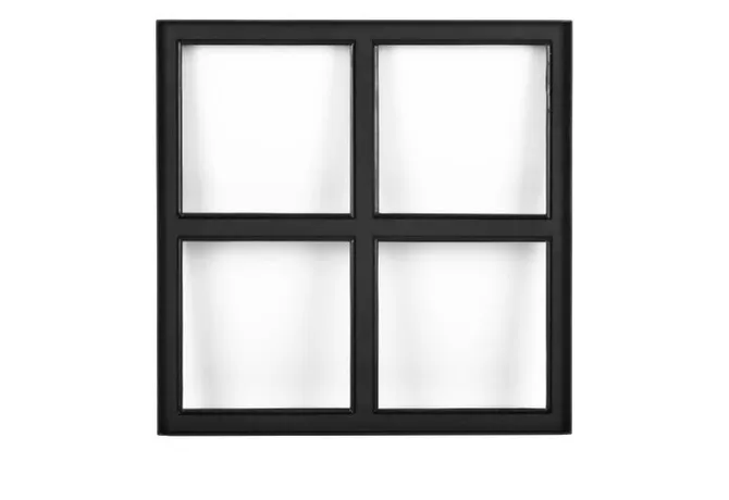 Metalen raam vast vierkant dubbelglas 50x50x5cm zwart