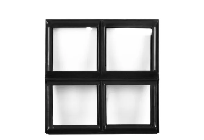 Metalen raam openklapbaar vierkant dubbelglas 40x40x5cm zwart