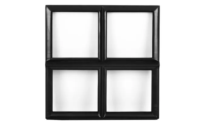 Metalen raam openklapbaar vierkant dubbelglas 50x50x5cm zwart