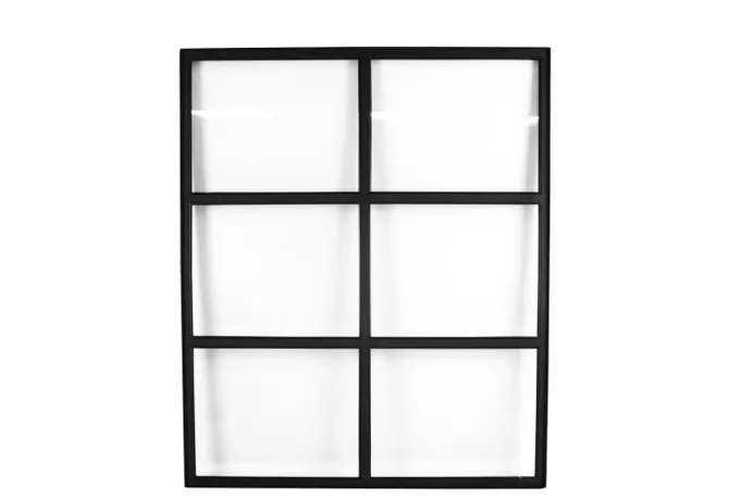 Metalen raam vast rechthoek dubbelglas 100x120x4,5cm zwart