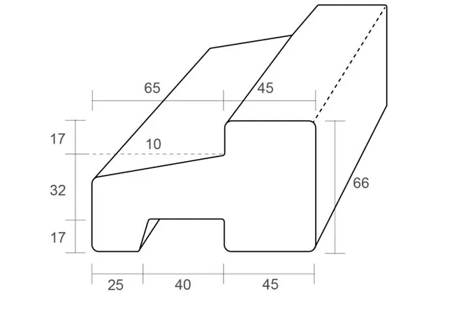 Onderdorpel Meranti kozijnhout (model C) 66x110mm 2x gegrond