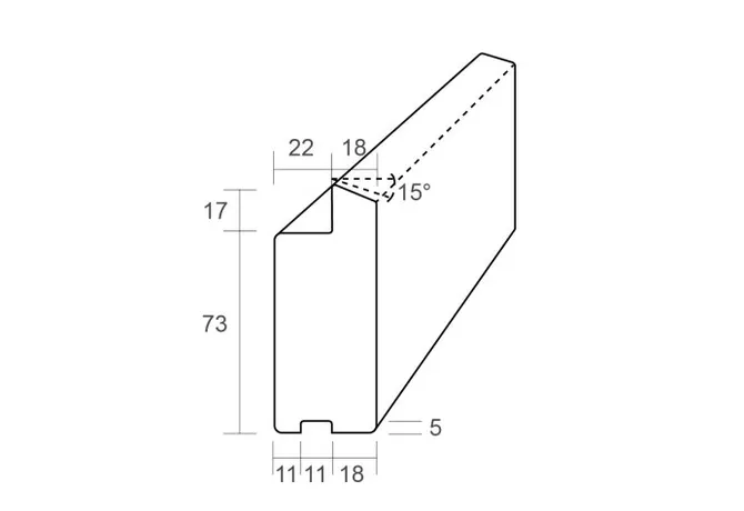 Onderdorpel Meranti Raamhout voor enkelglas (model RHO) 40x90mm 2x gegrond 