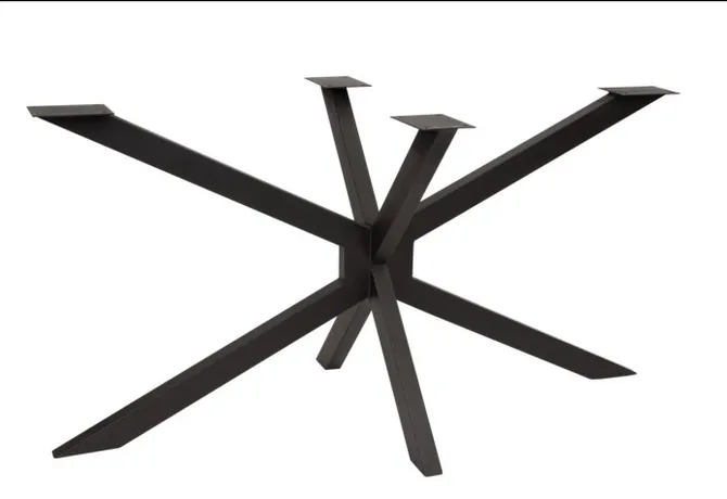 Tafelpoot model Spin 142 metaal 710x1420mm (Profiel 40x60mm) zwart