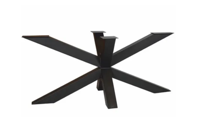 Tafelpoot model Spin 160 metaal 710x1600mm (Profiel 100x100mm) zwart