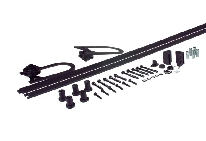 Schuifdeurbeslag hoefijzer model 200cm rail zwart