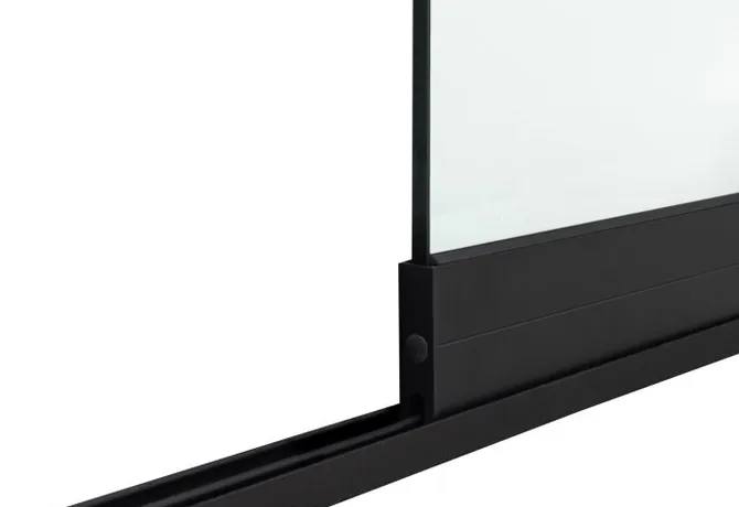 Glazen schuifdeur 1-rail mat zwart RAL9005M