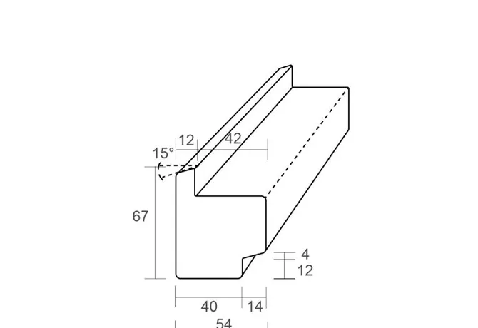 Stijl en bovendorpel Meranti Raamhout voor isolatieglas (model RHBI) 54x67mm 2x gegrond