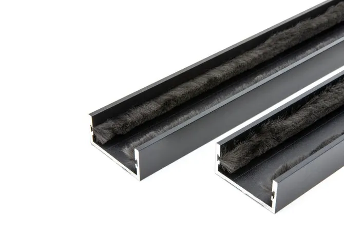 Wandprofiel 2700mm voor 2-rail glazen schuifwand mat zwart 