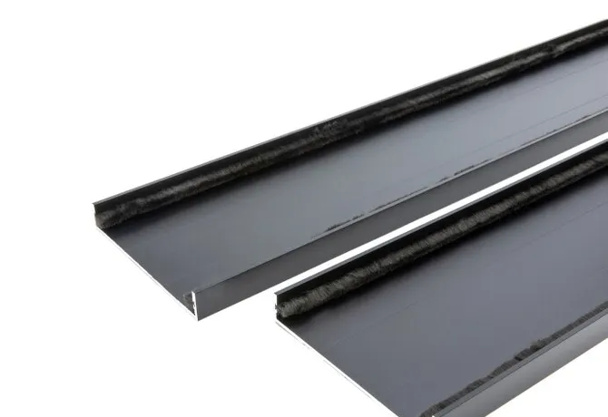 Wandprofiel 2700mm voor 5-rail glazen schuifwand mat zwart