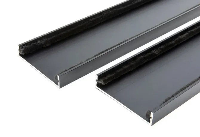 Wandprofiel 2700mm voor 6-rail glazen schuifwand mat zwart